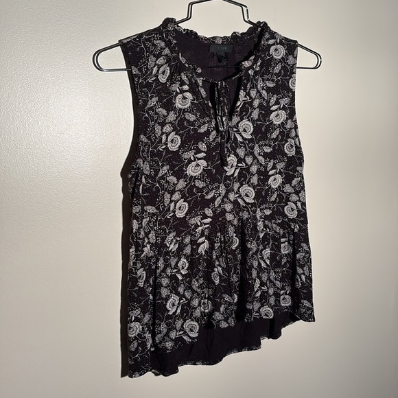 J. Crew Black & White Floral Peplum Tank Top - Picture 2 of 9